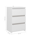 Bed Cabinets 2 pcs White 40x35x62.5 cm Engineered Wood