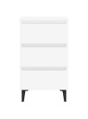 Bed Cabinet with Metal Legs 2 pcs White 40x35x69 cm