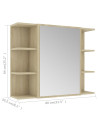 Bathroom Mirror Cabinet Sonoma Oak 80x20.5x64 cm Engineered Wood