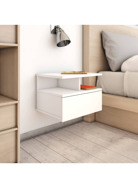 Floating Nightstands 2 pcs White 40x31x27cm Engineered Wood