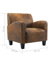 Sofa Chair Brown Faux Suede Leather