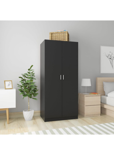 Wardrobe Black 80x52x180 cm Engineered Wood