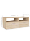 TV Cabinets 2 pcs Engineered Wood 95x35x36 cm Oak