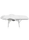 Facial Bed Adjustable White Artificial Leather