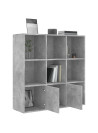 Book Cabinet Concrete Grey 98x30x98 cm Engineered Wood