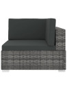 Sectional Corner Chair 1 pc with Cushions Poly Rattan Grey