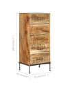 Chest of Drawers 45x35x106 cm Solid Mango Wood