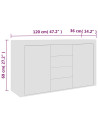 Sideboard White 120x36x69 cm Engineered Wood