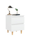 Bed Cabinets with Solid Pinewood Legs 2 pcs White 40x35x50 cm