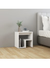 Bed Cabinet White 40x30x40 cm Engineered Wood