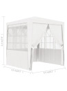 Professional Party Tent with Side Walls 2.5x2.5 m White 90 g/m²