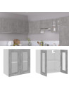 Hanging Glass Cabinet Concrete Grey  60x31x60 cm Engineered Wood