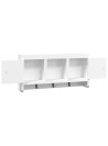 Key Cabinet White 40x8.5x20 cm Engineered Wood&Steel