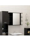 Bathroom Mirror Cabinet Black 80x20.5x64 cm Engineered Wood