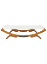 Outdoor Lounge Bed 165x188.5x46 cm Solid Bent Wood Cream