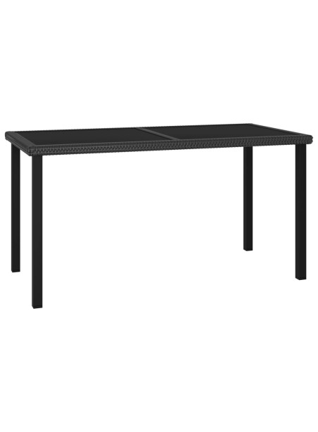 Garden Dining Table Black 140x70x73 cm Poly Rattan