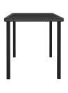 Garden Dining Table Black 140x70x73 cm Poly Rattan