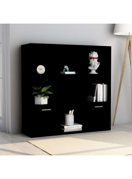 Book Cabinet Black 98x30x98 cm Engineered Wood