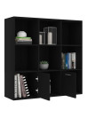 Book Cabinet Black 98x30x98 cm Engineered Wood