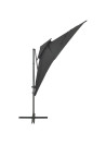 Cantilever Umbrella with Double Top Anthracite 250x250 cm