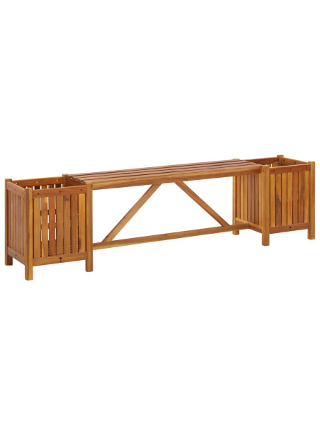 Garden Bench with 2 Planters 150x30x40 cm Solid Acacia Wood