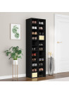 Shoe Cabinet Black 54x34x183 cm Engineered Wood