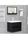 Bathroom Mirror Black 60x10.5x37 cm Engineered Wood