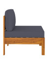 4-Seater Garden Sofa with Dark Grey Cushions Acacia Wood