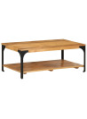 2-Layer Coffee Table 100x55x38 cm Solid Wood Mango and Steel