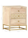 Bedside Cabinet Gold 40x30x50 cm Solid Mango Wood