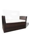4 Piece Garden Lounge set with Cushions Poly Rattan Brown