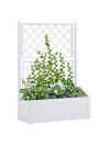 Garden Raised Bed with Trellis and Self Watering System White
