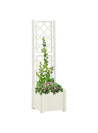 Garden Planter with Trellis 43x43x142 cm PP White