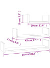 Wall Display Shelf 3 pcs Concrete Grey Engineered Wood