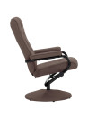Recliner Chair with Footrest Brown Fabric