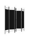 5-Panel Room Divider Black 200x180 cm