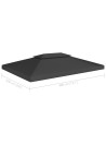 2-Tier Gazebo Top Cover 310 g/m² 4x3 m Black