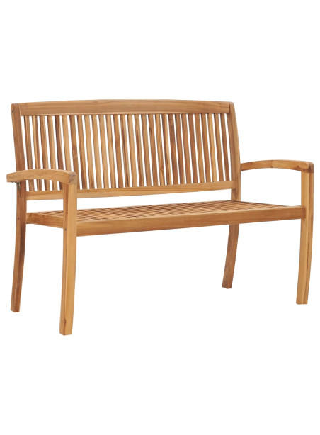 2-Seater Stacking Garden Bench 128.5 cm Solid Teak Wood