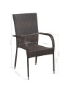Stackable Outdoor Chairs 2 pcs Poly Rattan Brown
