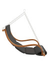 Swing Chair with Cushion Solid Bent Wood with Teak Finish