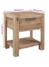 Nightstand with Drawer 40x30x48 cm Solid Acacia Wood