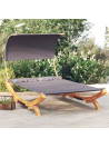 Outdoor Lounge Bed with Canopy 165x203x126cm Solid Bent Wood Anthracite
