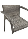 Stackable Outdoor Chairs 6 pcs Grey Poly Rattan