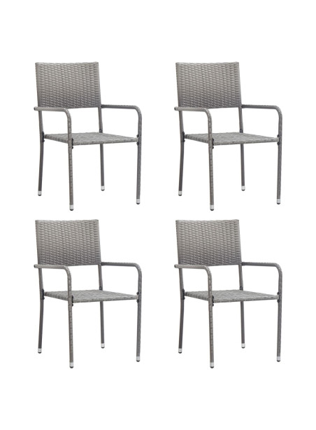 Outdoor Dining Chairs 4 pcs Poly Rattan Anthracite