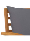Garden Chairs 2 pcs with Dark Grey Cushion Solid Acacia Wood