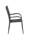 Stackable Outdoor Chairs 6 pcs Poly Rattan Brown