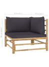 Garden Corner Sofa with Dark Grey Cushions Bamboo