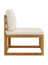 3 Piece Garden Lounge Set with Cream Cushions Solid Acacia Wood