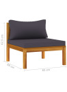 2 Piece Garden Sofa Set with Dark Grey Cushions Acacia Wood