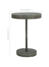 Garden Table Grey 75.5x106 cm Poly Rattan